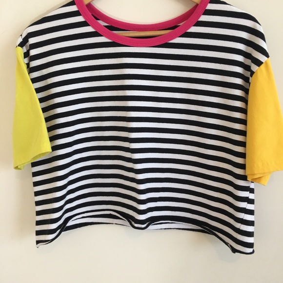 Cropped | cropped top color block shirt - Picture 7 of 8